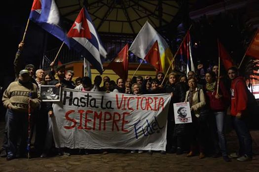 Acto de homenaje a Fidel en La Laguna, Tenerife, España