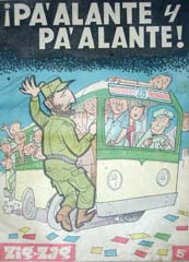 ¡Pa´lante y pa´lante!, caricatura “anónima” con su efectividad para portada Zig-Zag (No. 1059, 21 de marzo de 1959)