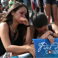 Students gathered at the University of Havana to pay tribute to Fidel