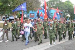 Una representación de pioneros, estudiantes, combatientes y del pueblo capitalino conmemoró ayer la histórica jornada del 8 de enero de 1959