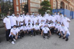 Miembros de la brigada médica cubana del contingente Henry Reeve, que enfrentó a la COVID-19 en Turín, Italia. Foto: del autor