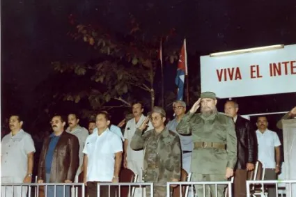 fidel en acto de amistad cubano-angolano